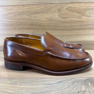 GRENSON Moc Toe Loafers Mens US 8 UK 7 Brown Leather Dress Shoes Business Modern